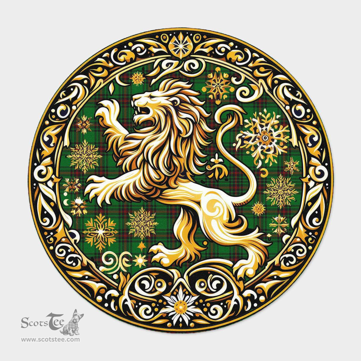 Scottish Primrose Tartan Rug Scottish Lion Round Rugs