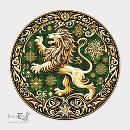 Scottish Primrose Tartan Rug Scottish Lion Round Rugs