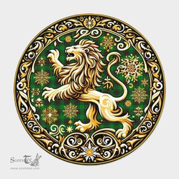 Scottish Halkett Tartan Rug Scottish Lion Round Rugs