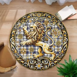 Scottish Hannay Tartan Rug Scottish Lion Round Rugs