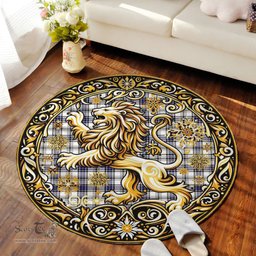 Scottish Hannay Tartan Rug Scottish Lion Round Rugs