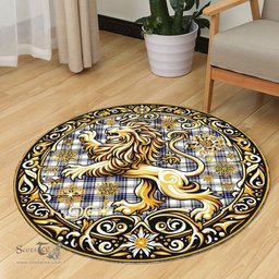 Scottish Hannay Tartan Rug Scottish Lion Round Rugs