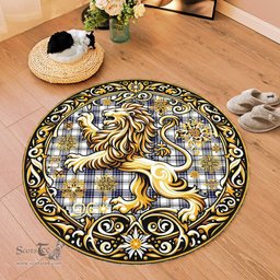 Scottish Hannay Tartan Rug Scottish Lion Round Rugs