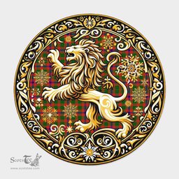 Scottish Skene Tartan Rug Scottish Lion Round Rugs