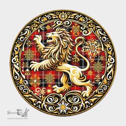 Scottish Majoribanks Tartan Rug Scottish Lion Round Rugs
