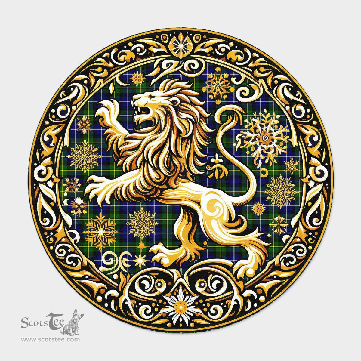 Scottish Macneil Of Barra Tartan Rug Scottish Lion Round Rugs