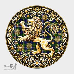 Scottish Macneil Of Barra Tartan Rug Scottish Lion Round Rugs