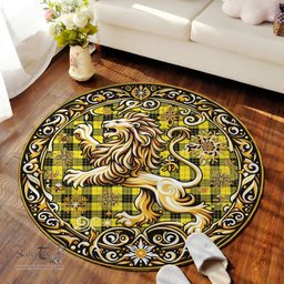 Scottish Macleod Of Lewis Tartan Rug Scottish Lion Round Rugs