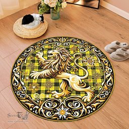 Scottish Macleod Of Lewis Tartan Rug Scottish Lion Round Rugs