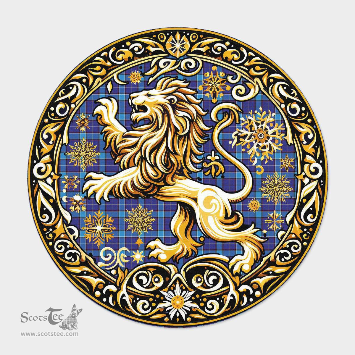Scottish Kirkaldy Tartan Rug Scottish Lion Round Rugs