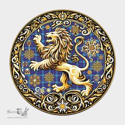 Scottish Kirkaldy Tartan Rug Scottish Lion Round Rugs