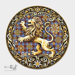 Scottish Pentland Tartan Rug Scottish Lion Round Rugs