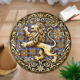 Scottish Skirving Tartan Rug Scottish Lion Round Rugs
