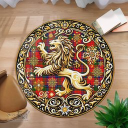 Scottish Nicolson Tartan Rug Scottish Lion Round Rugs