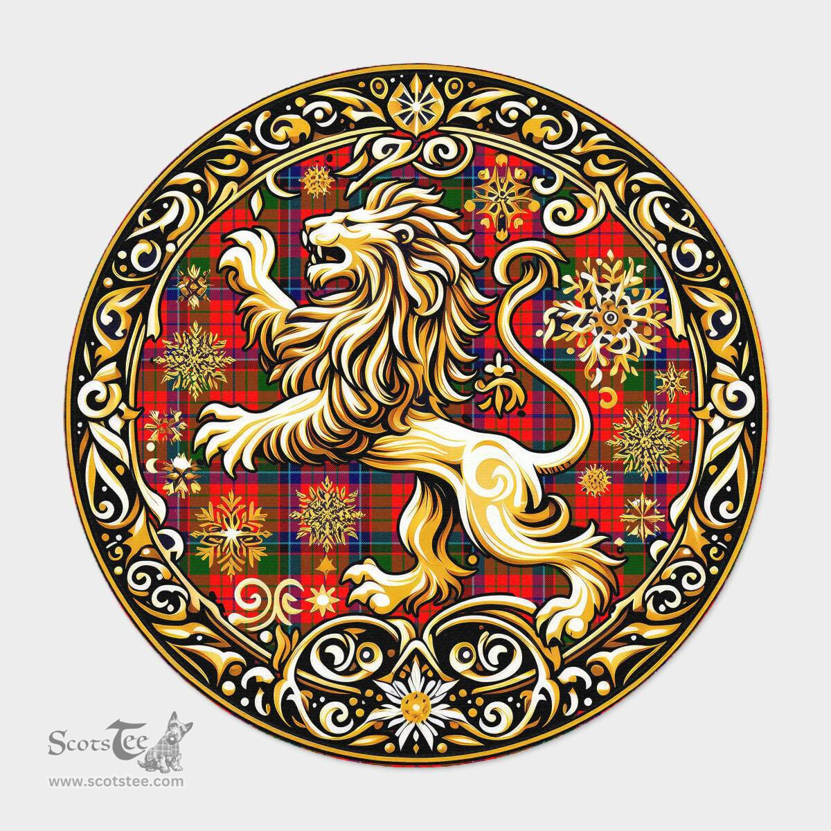 Scottish Nicolson Tartan Rug Scottish Lion Round Rugs