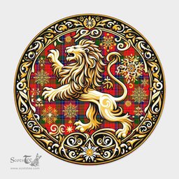 Scottish Nicolson Tartan Rug Scottish Lion Round Rugs