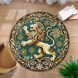 Scottish Lammie Tartan Rug Scottish Lion Round Rugs