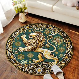 Scottish Lammie Tartan Rug Scottish Lion Round Rugs