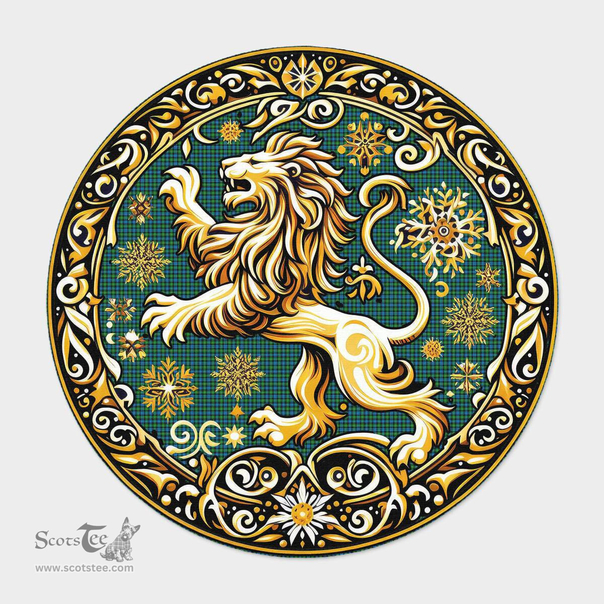 Scottish Lammie Tartan Rug Scottish Lion Round Rugs