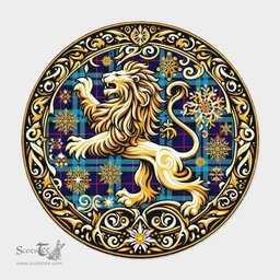 Scottish Maccorquodale Tartan Rug Scottish Lion Round Rugs