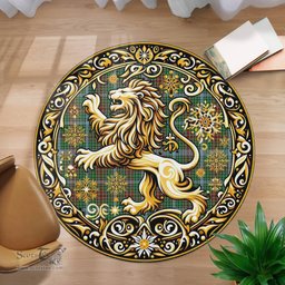 Scottish Gayre Tartan Rug Scottish Lion Round Rugs