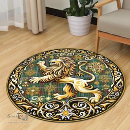 Scottish Gayre Tartan Rug Scottish Lion Round Rugs