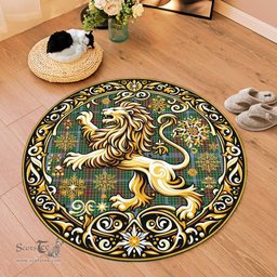 Scottish Gayre Tartan Rug Scottish Lion Round Rugs