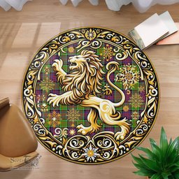 Scottish Macdonald Ranald Tartan Rug Scottish Lion Round Rugs