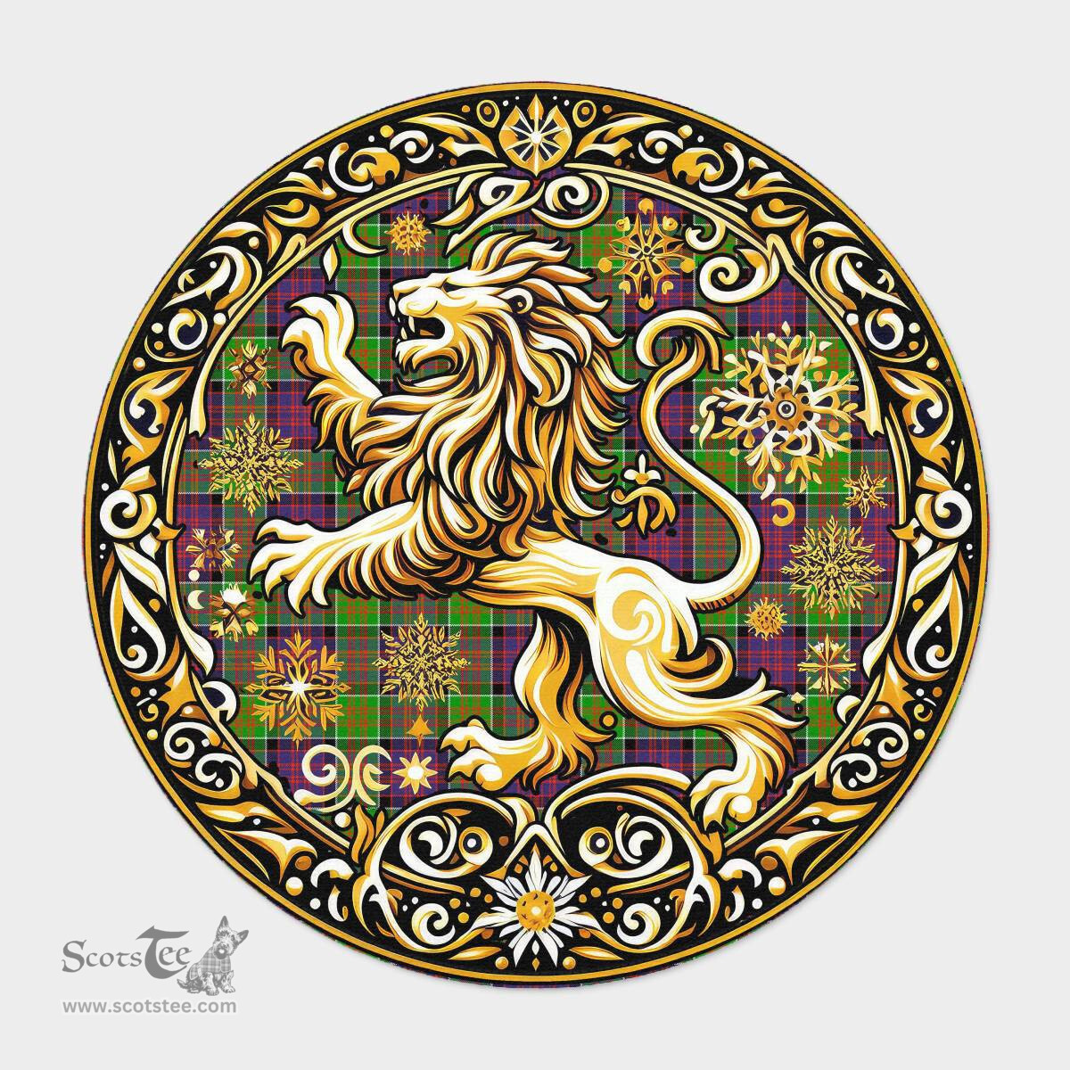 Scottish Macdonald Ranald Tartan Rug Scottish Lion Round Rugs