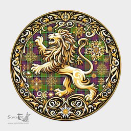 Scottish Macdonald Ranald Tartan Rug Scottish Lion Round Rugs