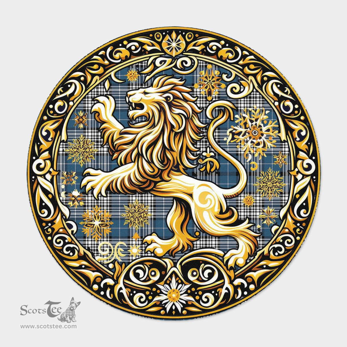 Scottish Napier Tartan Rug Scottish Lion Round Rugs