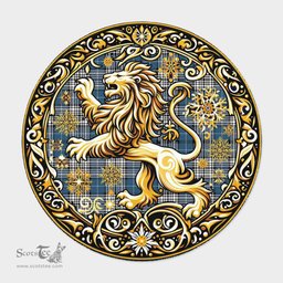 Scottish Napier Tartan Rug Scottish Lion Round Rugs