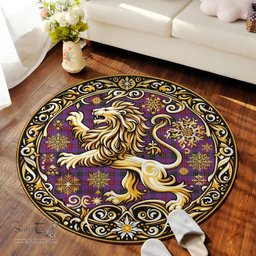 Scottish Montgomery Tartan Rug Scottish Lion Round Rugs