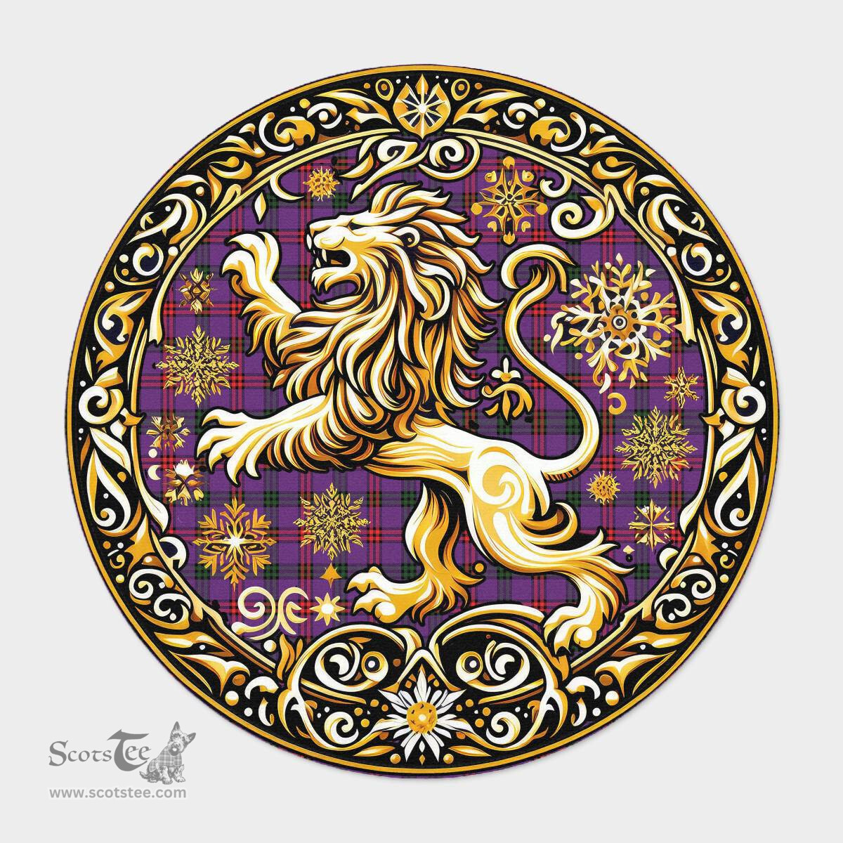 Scottish Montgomery Tartan Rug Scottish Lion Round Rugs