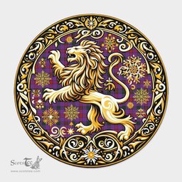 Scottish Montgomery Tartan Rug Scottish Lion Round Rugs