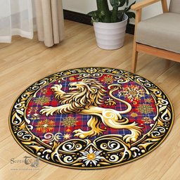 Scottish Wishart Tartan Rug Scottish Lion Round Rugs