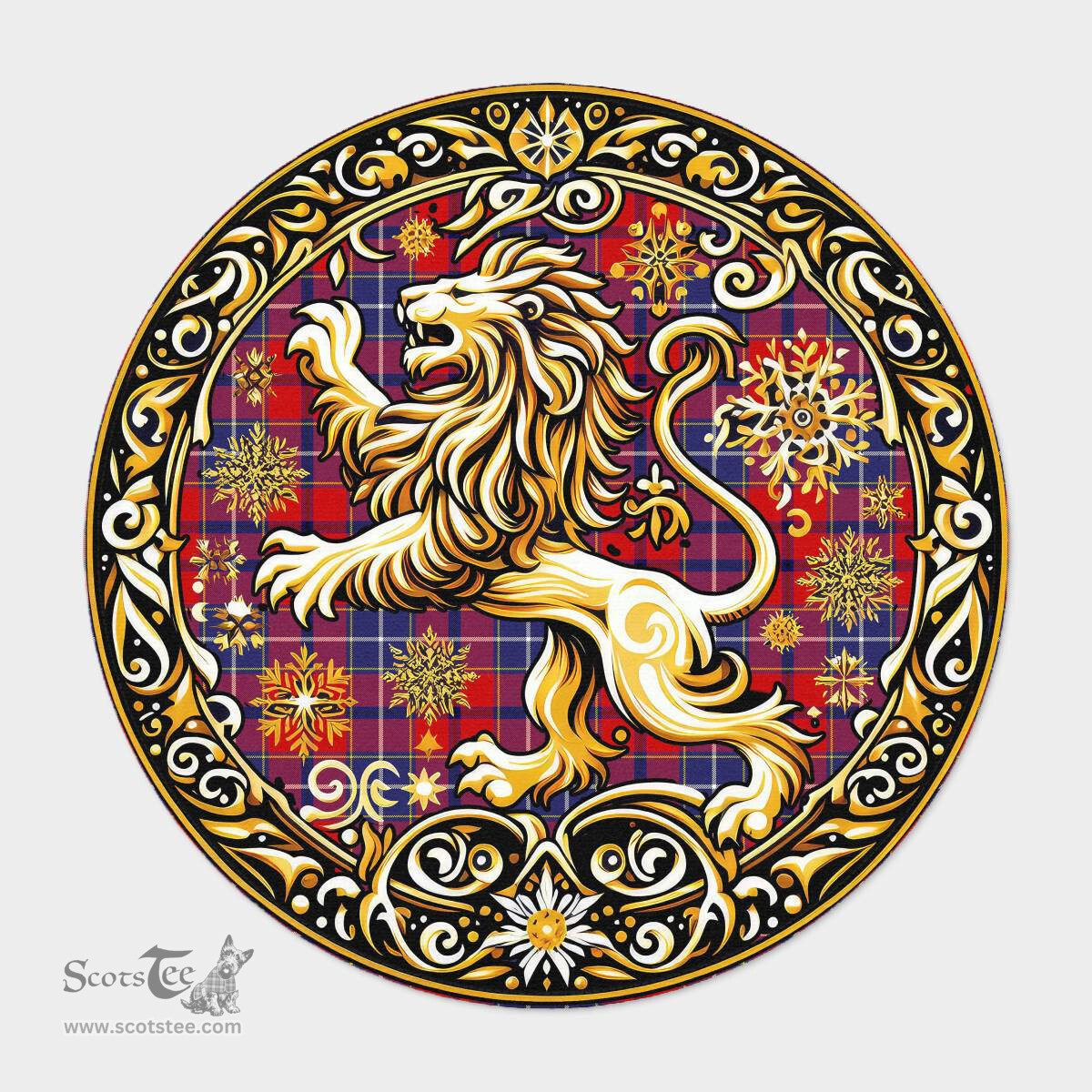 Scottish Wishart Tartan Rug Scottish Lion Round Rugs