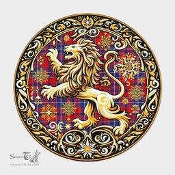 Scottish Wishart Tartan Rug Scottish Lion Round Rugs
