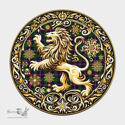 Scottish Urquhart Tartan Rug Scottish Lion Round Rugs