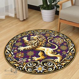 Scottish Wardlaw Tartan Rug Scottish Lion Round Rugs