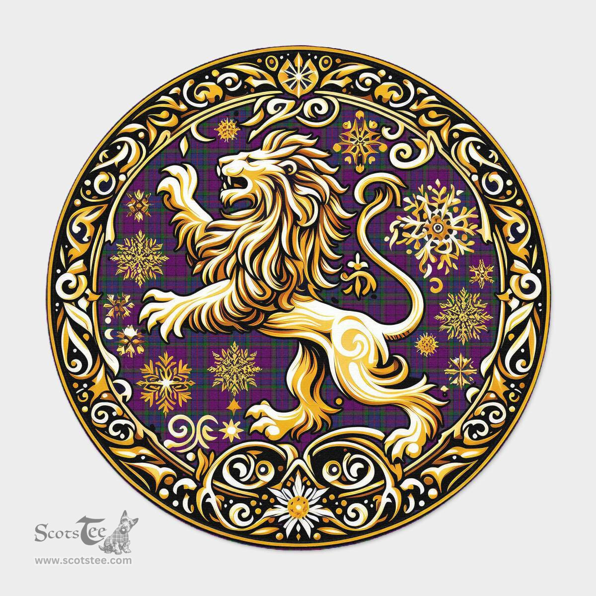 Scottish Wardlaw Tartan Rug Scottish Lion Round Rugs