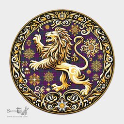 Scottish Wardlaw Tartan Rug Scottish Lion Round Rugs