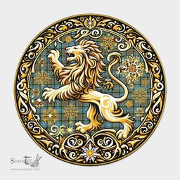 Scottish Walkinshaw Tartan Rug Scottish Lion Round Rugs