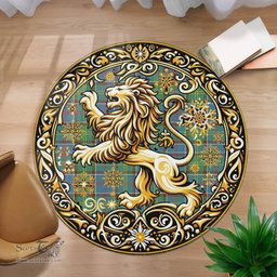 Scottish Whitelaw Tartan Rug Scottish Lion Round Rugs