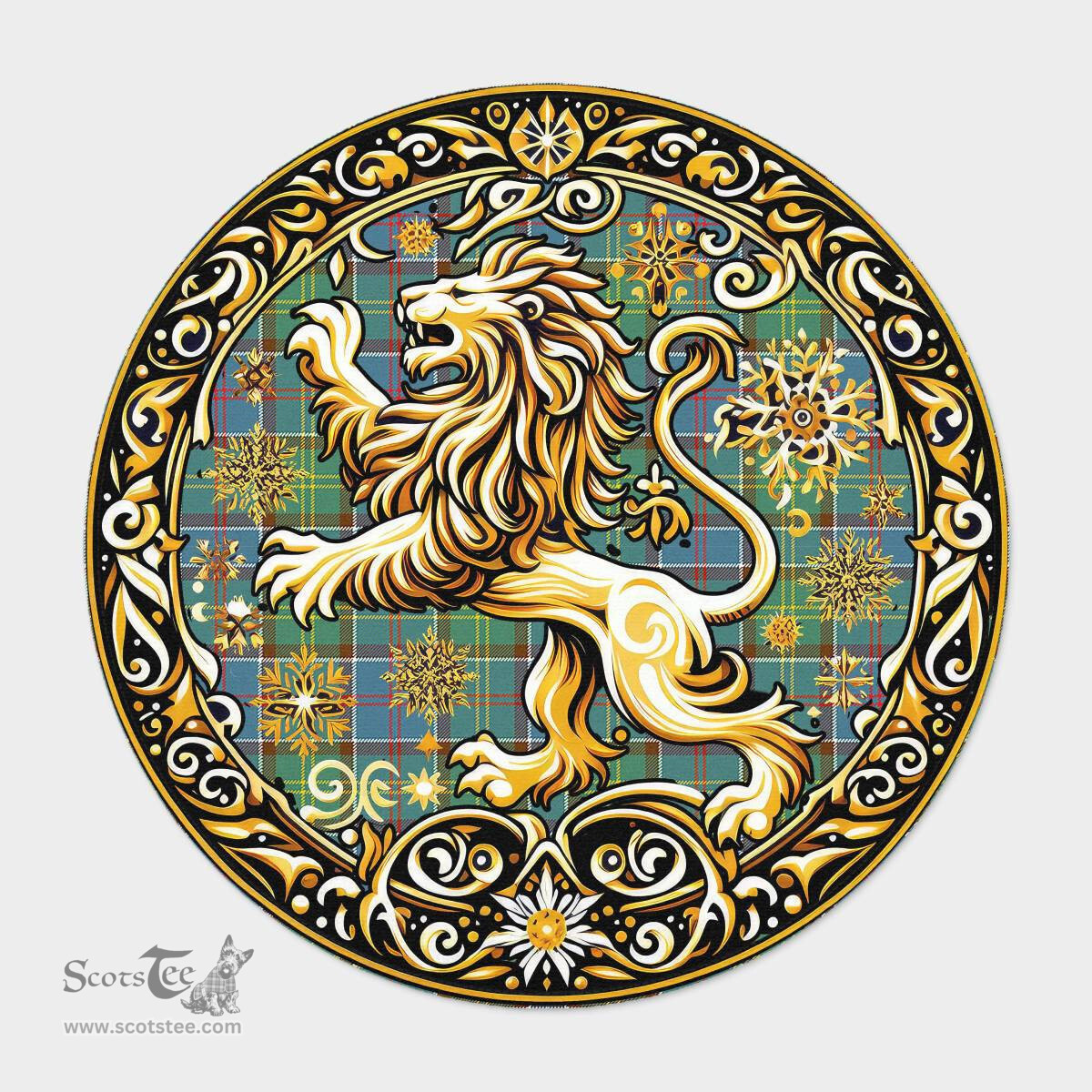 Scottish Whitelaw Tartan Rug Scottish Lion Round Rugs