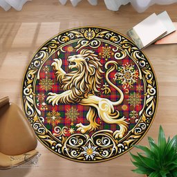 Scottish Wauchope Tartan Rug Scottish Lion Round Rugs
