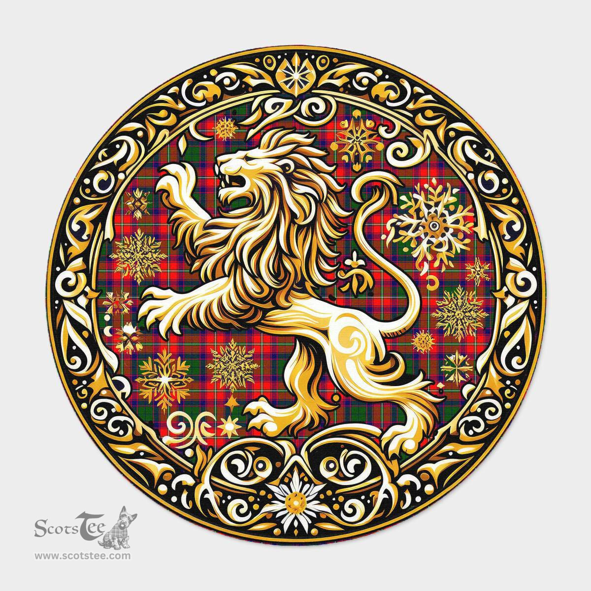 Scottish Wauchope Tartan Rug Scottish Lion Round Rugs
