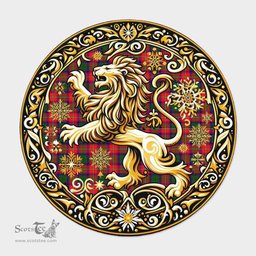 Scottish Wauchope Tartan Rug Scottish Lion Round Rugs