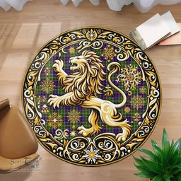 Scottish Whitefoord Tartan Rug Scottish Lion Round Rugs