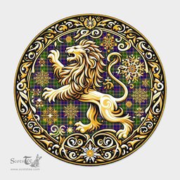 Scottish Whitefoord Tartan Rug Scottish Lion Round Rugs